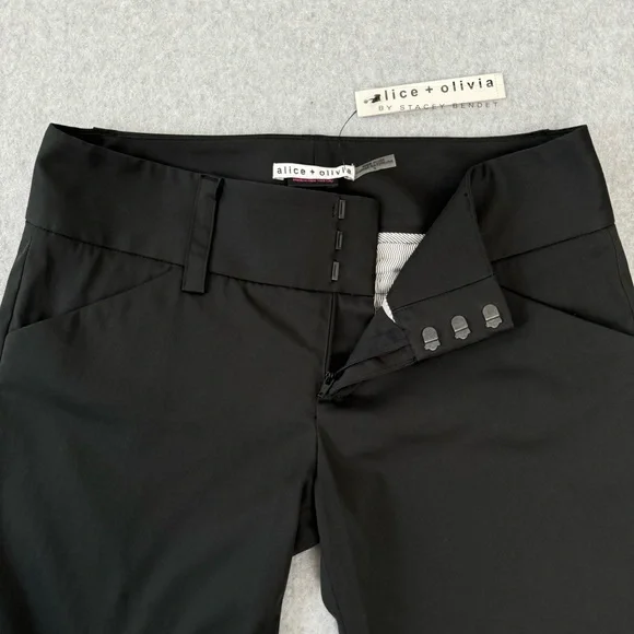 Alice + Olivia Shorts Womens Black Cuffed Hem Bermuda Shorts Size 4 Preppy